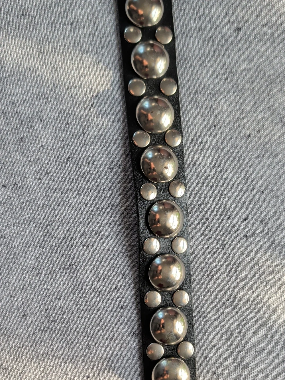 Black Studded Leather Belt 38